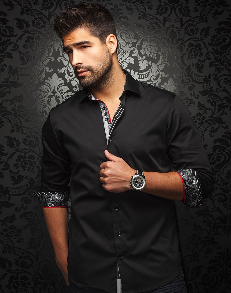 men’s black dress shirts